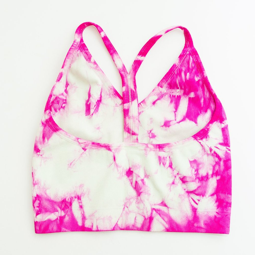 Set Active Hot Pink Tie Dye Ribbed V Bra - Picture 2 of 4